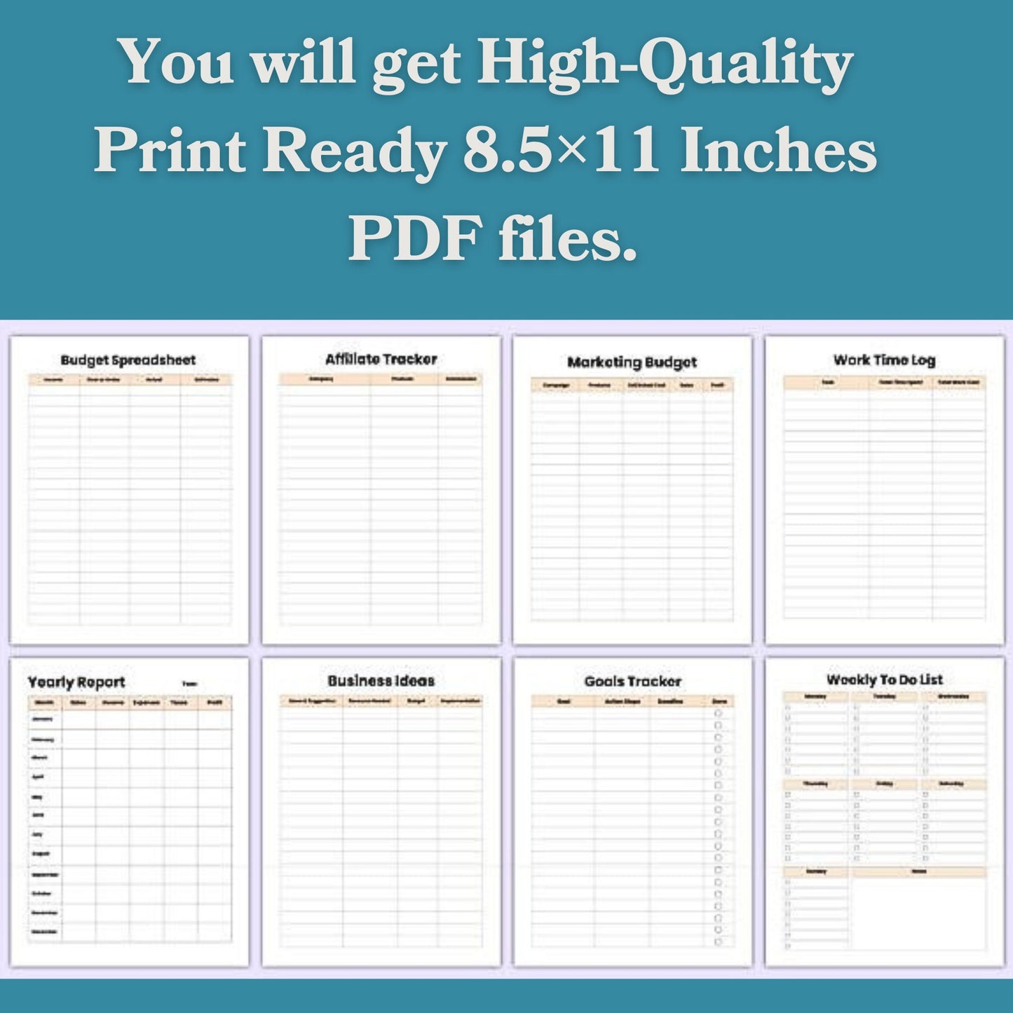 Editable 2024-2025 Small Business Planner Canva Template | Customizable PDF, 90 Designs, Home & Office Use, Full Business Productivity Kit