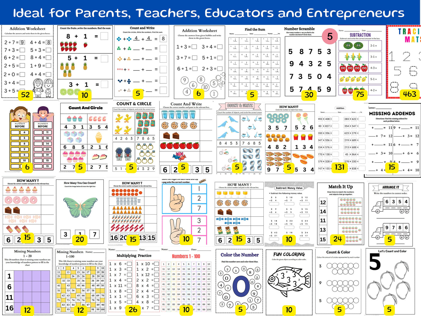 PLR 15000 Educational Kids Resources Bundle | Children's Learning Bundle | Educational Resources for Kids | Printable Activity Worksheets