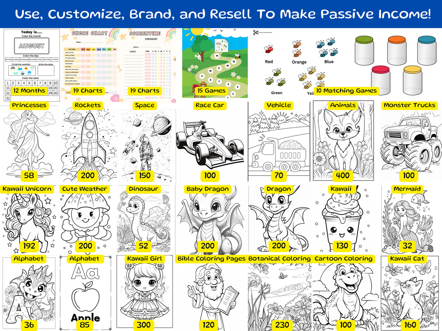 PLR 15000 Educational Kids Resources Bundle | Children's Learning Bundle | Educational Resources for Kids | Printable Activity Worksheets