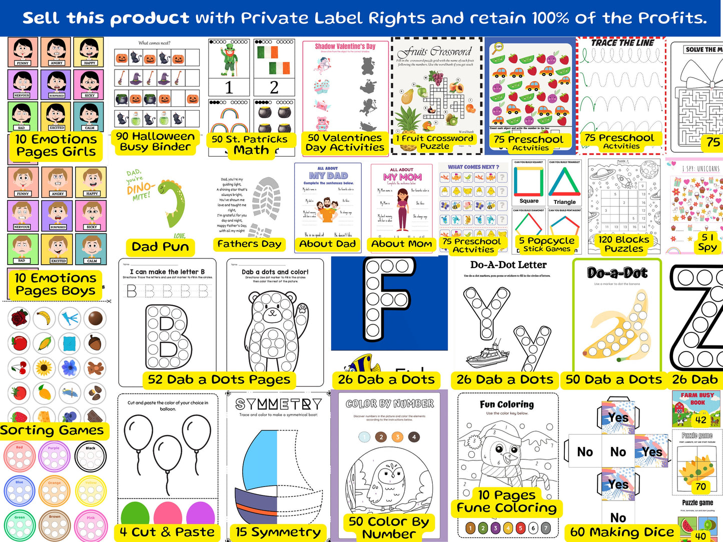 PLR 15000 Educational Kids Resources Bundle | Children's Learning Bundle | Educational Resources for Kids | Printable Activity Worksheets