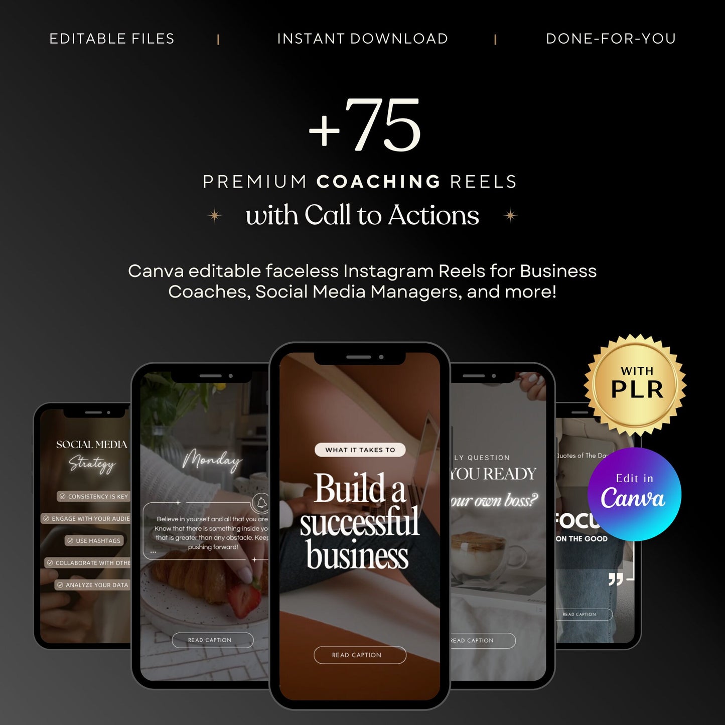 PLR 8000+ Faceless Reels Bundle - Aesthetic Instagram Video Templates For Digital Marketing | MRR | Canva Editable Reels To Resell & Profit