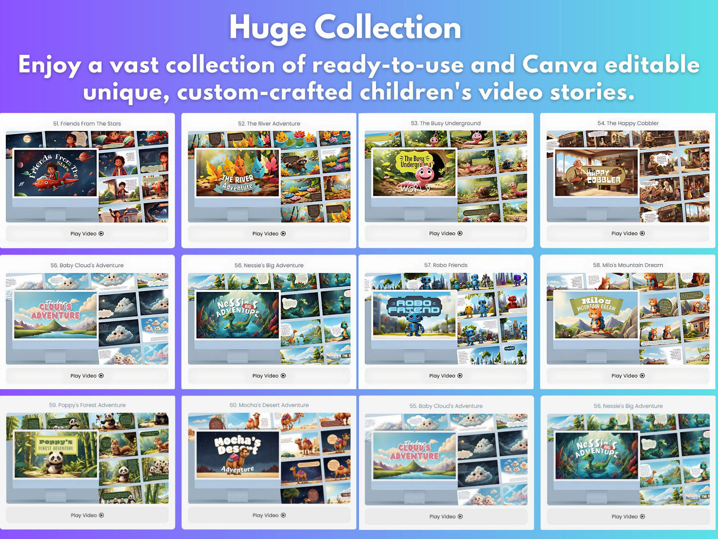 PLR 150 Kids Videos + 100 Children's Stories | PLR - MRR Bundle | Master Resell Rights, Editable Canva Templates Customizable Kids Content