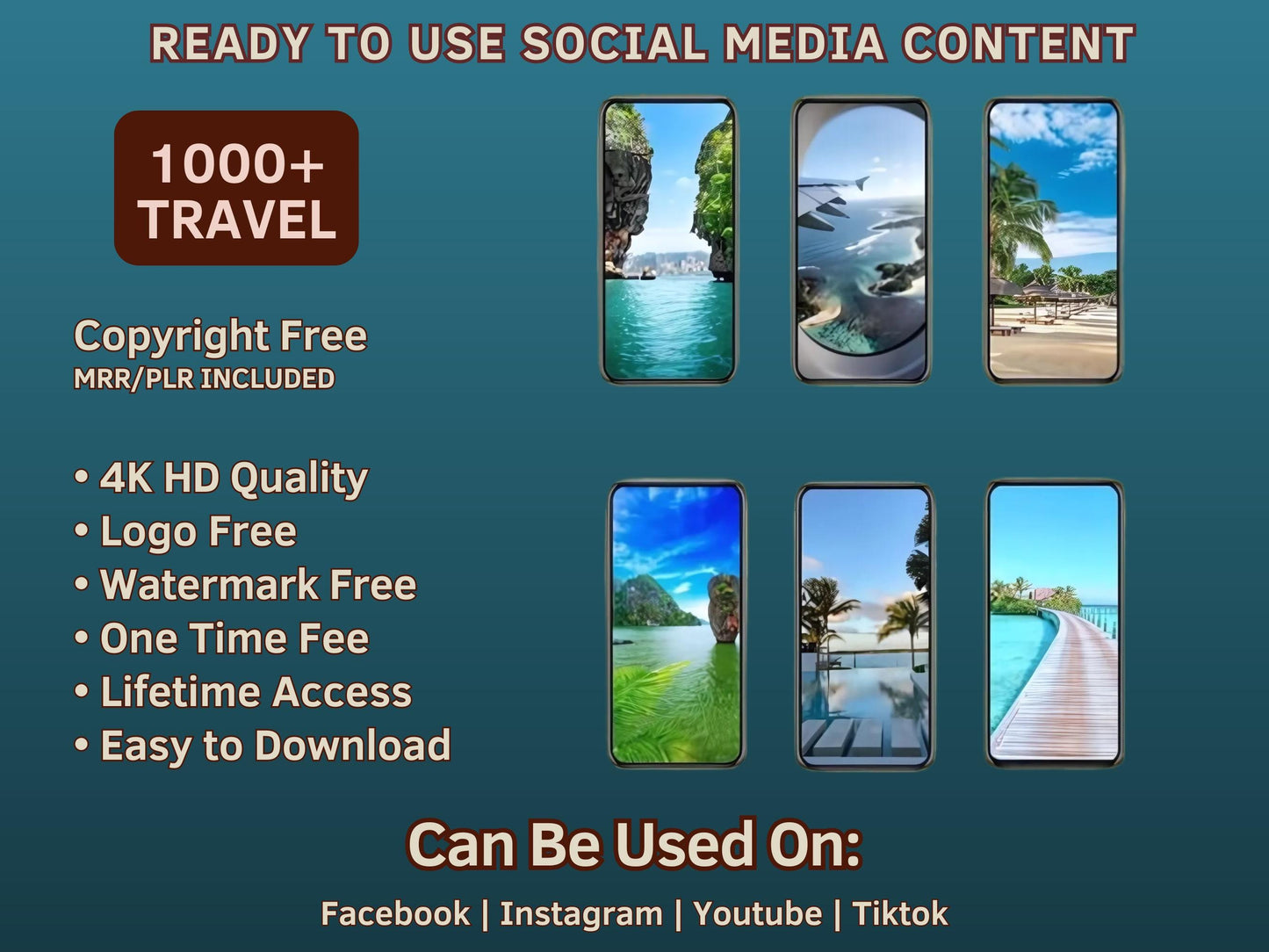 MRR PLR Faceless Reels Mega Bundle Motivational, Luxury Car, Hotel, Yacht, Nature, Travel, Arts, Fitness, Food, Dog, Cat + DFY plr Products