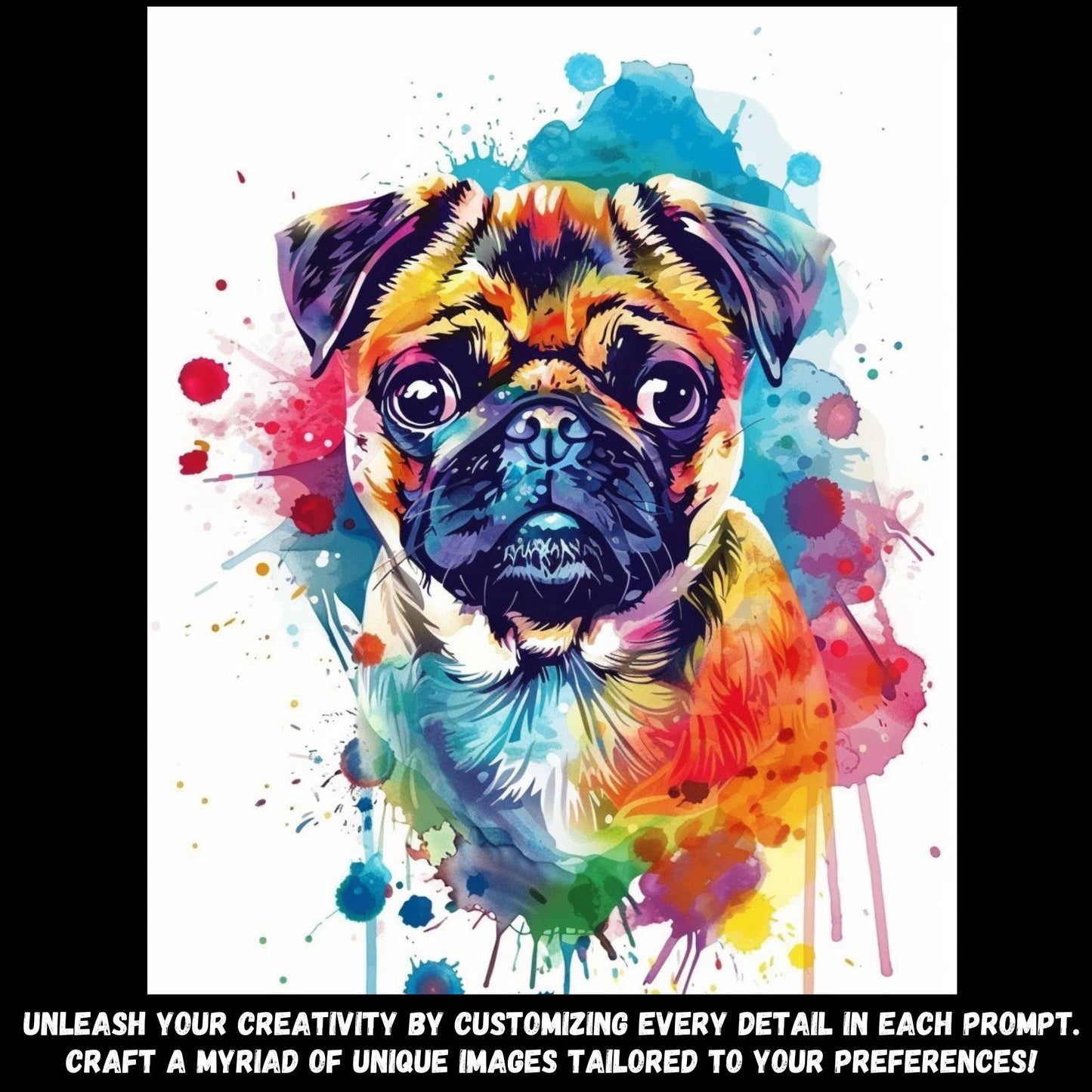 50+ MidJourney Watercolor Animal Prompts | 50 High Resolution Images | Stunning A.I. Art Designs, For Posters, Home Decor, Unrestricted PLR