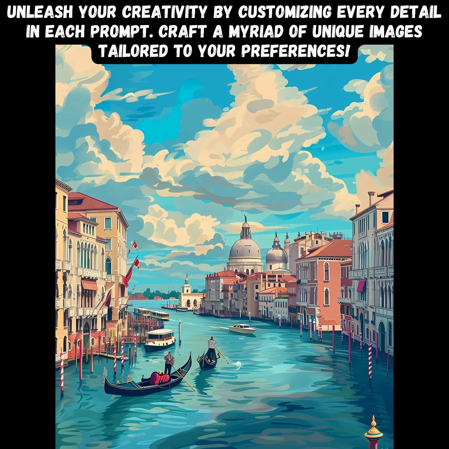 PLR 100 Travel Poster MidJourney Prompts: 100 Travel Posters | Create Stunning Wall Art, Print-on-Demand Designs – Instant Download! MRR
