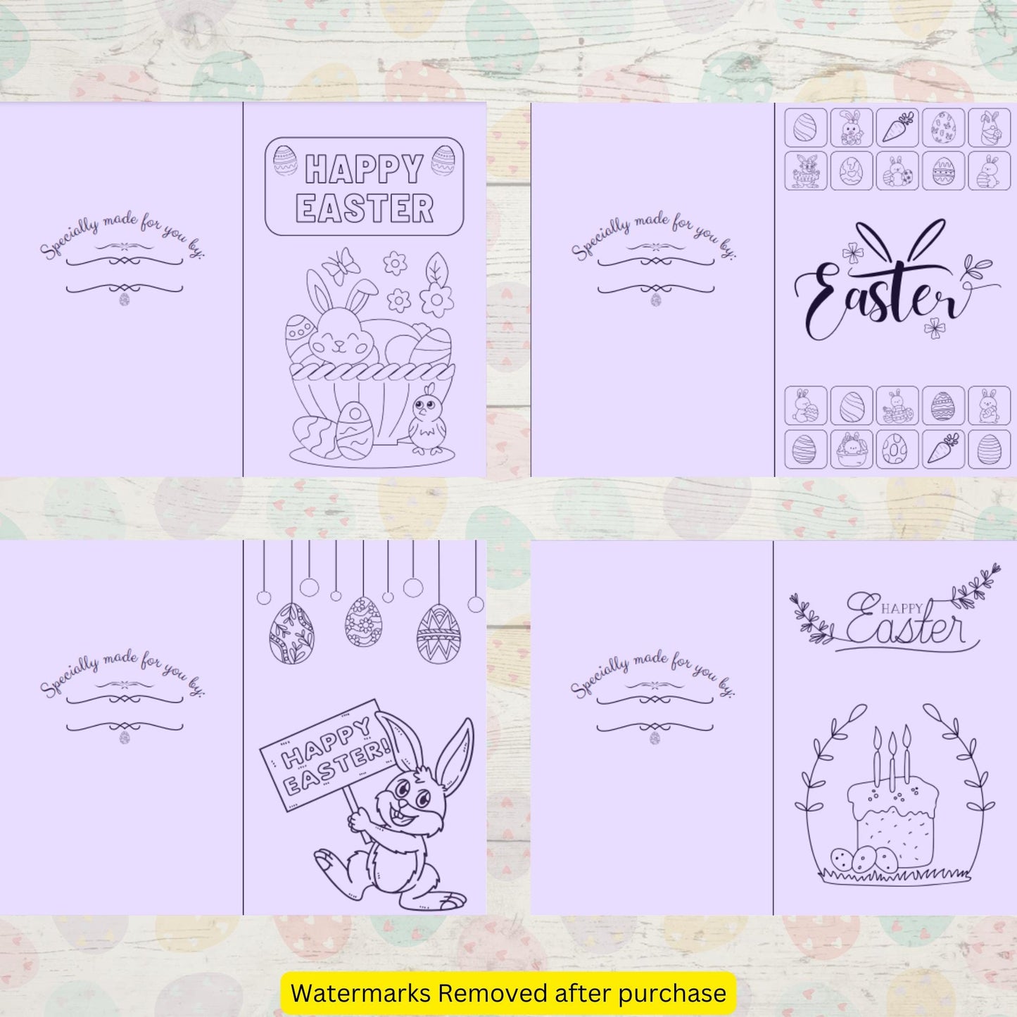 20 Easter Coloring Cards for Kids – Fun, Printable Easter-Themed Cards for Creative Coloring. Perfect for Toddlers, Preschool & Kindergarten