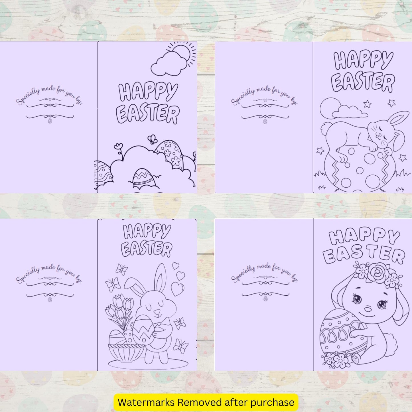 20 Easter Coloring Cards for Kids – Fun, Printable Easter-Themed Cards for Creative Coloring. Perfect for Toddlers, Preschool & Kindergarten