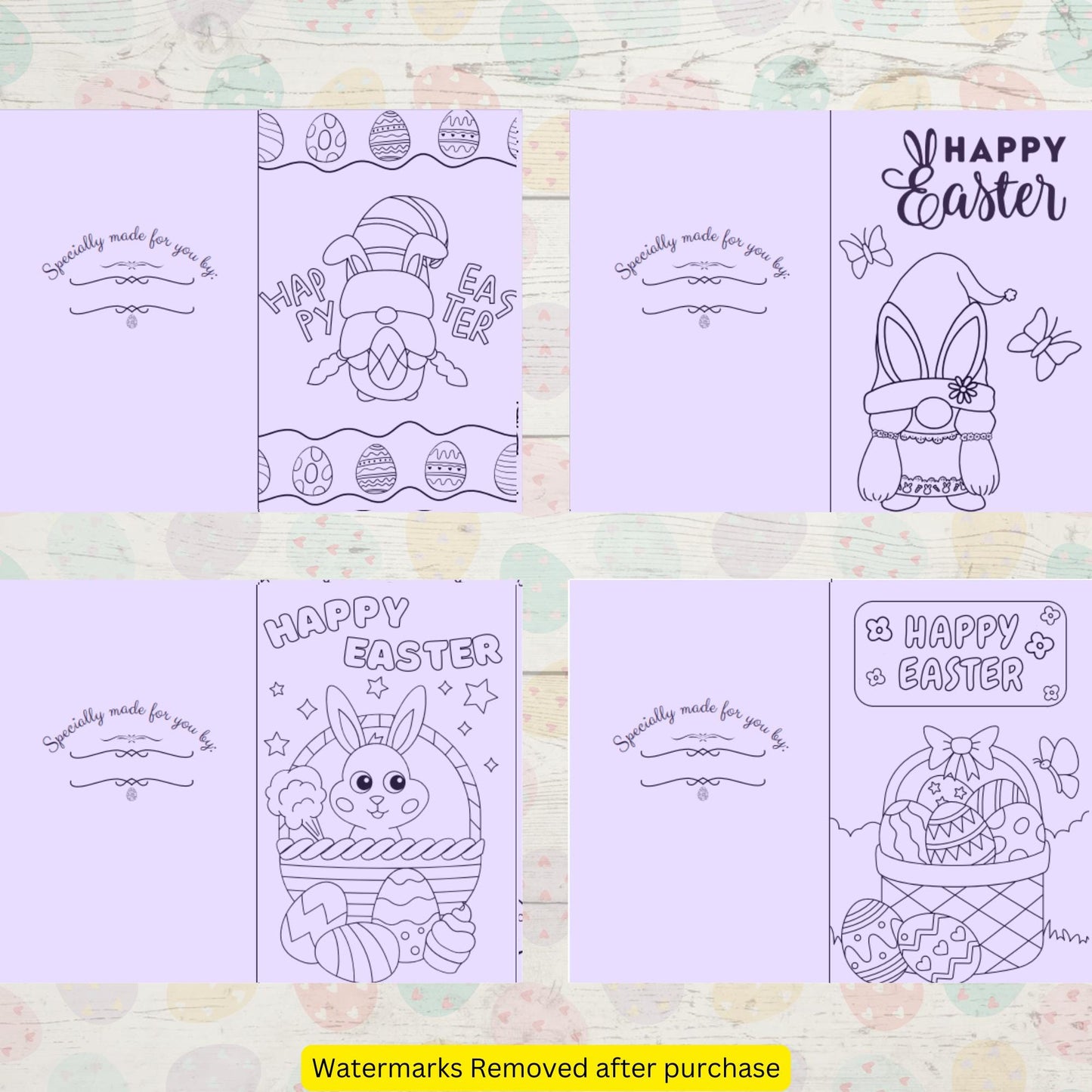 20 Easter Coloring Cards for Kids – Fun, Printable Easter-Themed Cards for Creative Coloring. Perfect for Toddlers, Preschool & Kindergarten