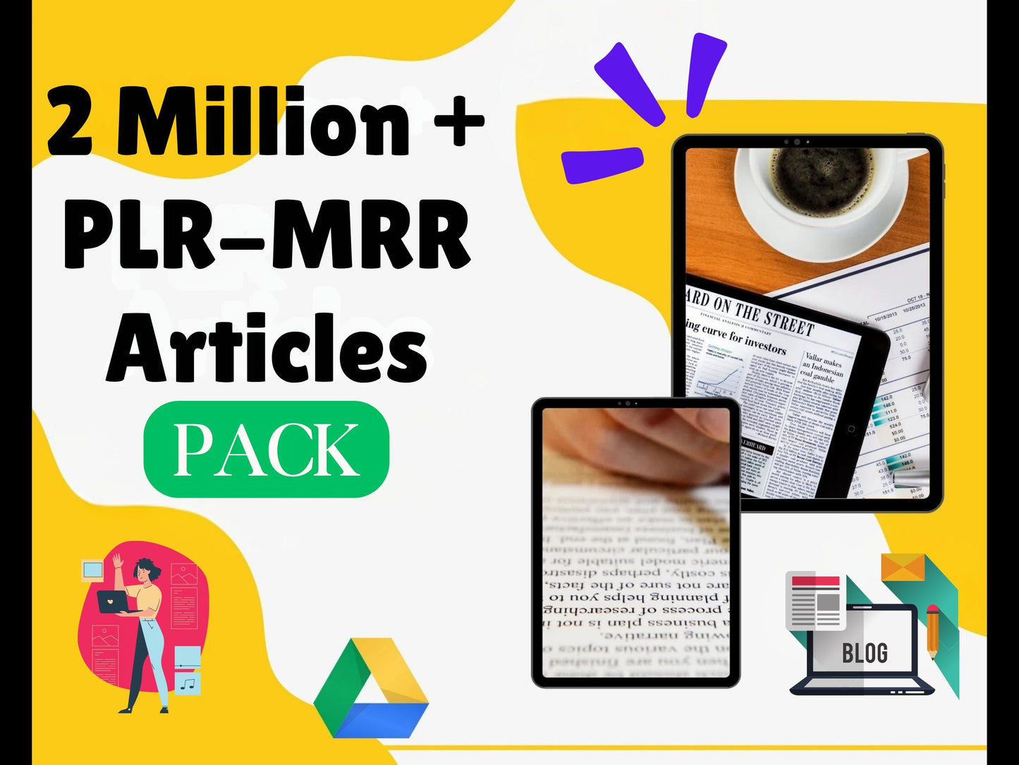 PLR-MRR 2 Million Digital Products With Unrestricted Master Resell Rights - eBooks, PLR Articles, Coloring Pages, Kids Activities & Software
