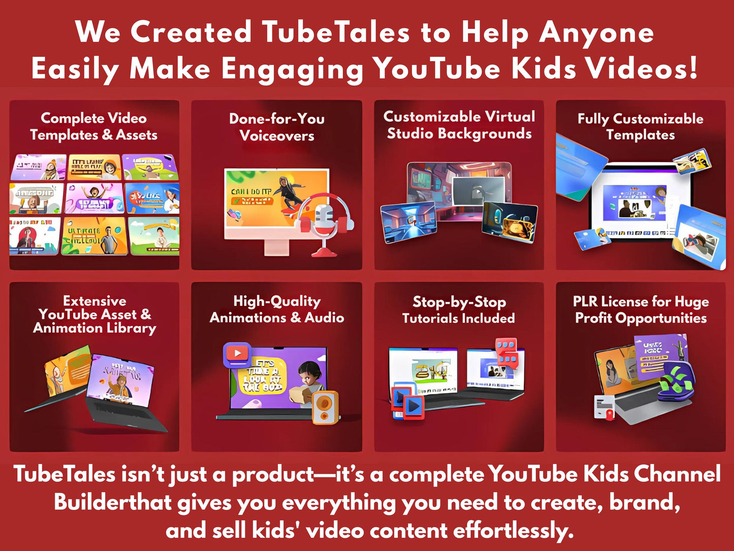 YouTube Kids Channel Builder Kit – Done For You, Canva Templates, Thumbnails, Branding, Voiceovers, Animations – PLR for Commercial Use