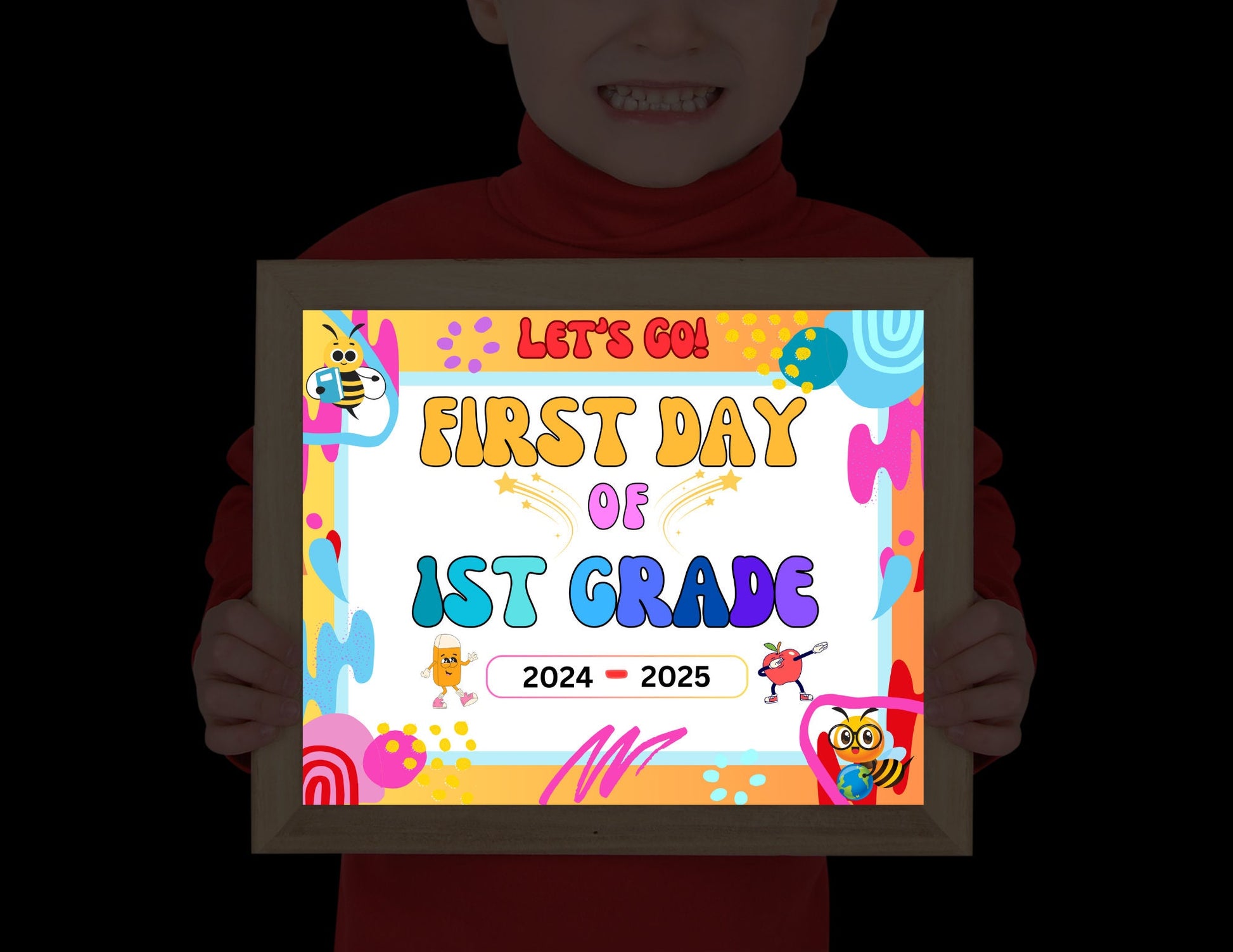 PLR First & Last Day of School Editable Signs Bundle: Canva Templates for Kindergarten - 12th Grade | Customizable Back to School Printables