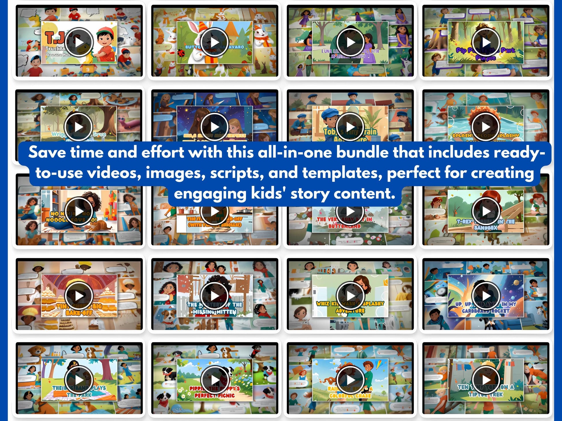 PLR 99 Kids Video Bundle | Canva Editable Animated Children’s Learning Videos| Fun and Educational for Youtube | Voiceover & Animation, MRR