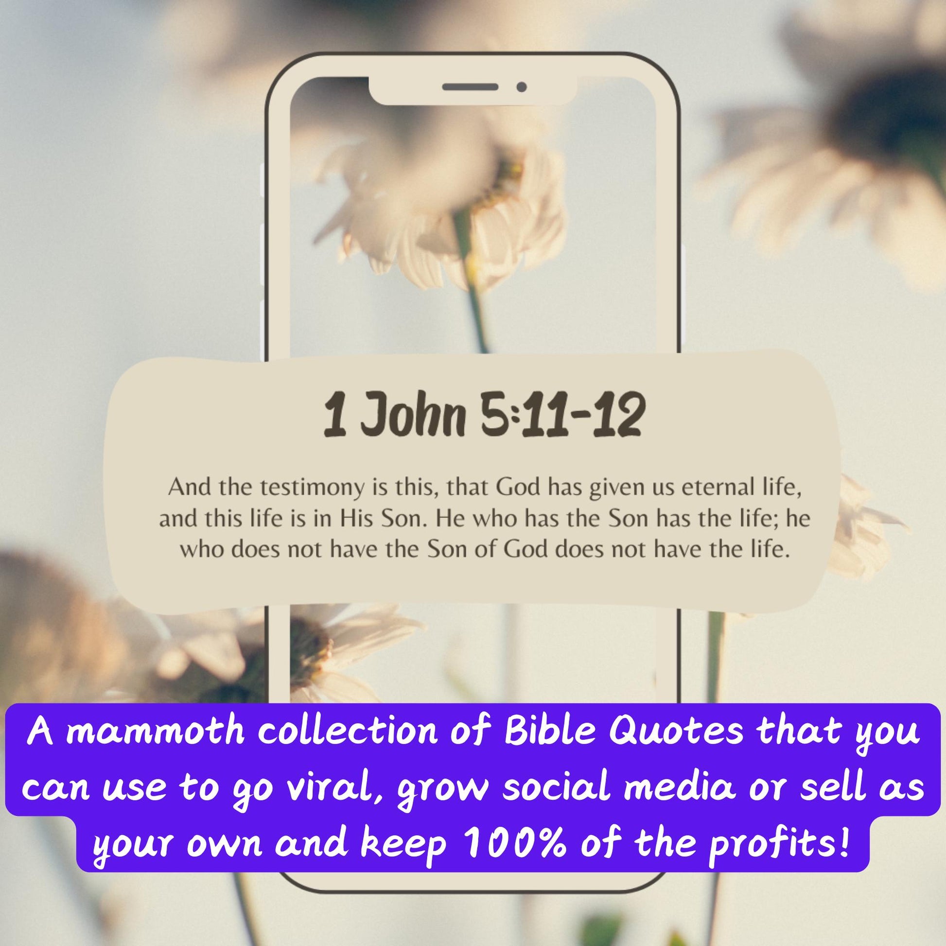900+ Viral Bible Quote Images with PLR | Grow Social Media, Drive Traffic & Sell as Your Own | Instant Download | Full Resell Rights, MRR