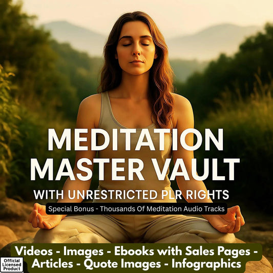 MRR-PLR 3300 Asset Yoga Meditation Mega Bundle | Articles, eBooks, Videos, Images, Quotes, Infographics | Rebrand, Resell & Keep 100% Profit