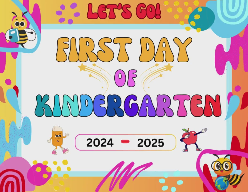 PLR First & Last Day of School Editable Signs Bundle: Canva Templates for Kindergarten - 12th Grade | Customizable Back to School Printables